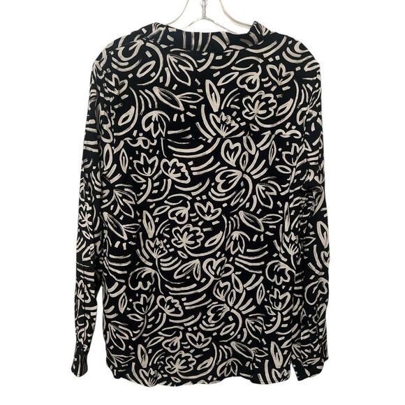 SKFK Asune Black White Garden Print Button Front L/S Viscose Shirt NWT - Picture 5 of 11